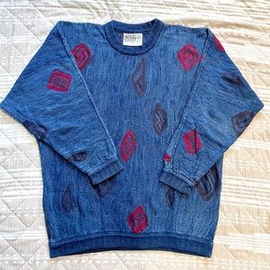 Vintage and Authentic Coogi Blues Sweater  Made in Australia 3D Knit Size Large